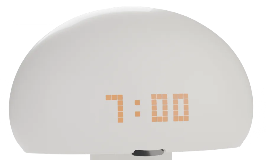 The cap showing the time, 7:00, in retro pixel digits